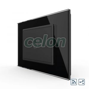 Intrerupator simplu cap scara / cap cruce wireless cu touch Livolo cu rama din sticla, standard Italian - Serie noua, Prize - Intrerupatoare, Livolo, Livolo