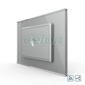 Intrerupator simplu cap scara / cap cruce wireless cu touch Livolo cu rama din sticla, standard Italian - Serie noua, Prize - Intrerupatoare, Livolo, Livolo