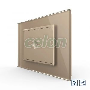 Intrerupator simplu cap scara / cap cruce wireless cu touch Livolo cu rama din sticla, standard Italian - Serie noua, Prize - Intrerupatoare, Livolo, Livolo