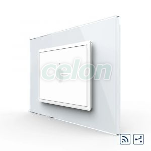 Intrerupator simplu cap scara / cap cruce wireless cu touch Livolo cu rama din sticla, standard Italian - Serie noua, Prize - Intrerupatoare, Livolo, Livolo