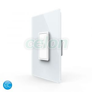 Intrerupator Simplu cu Touch Livolo cu Rama Din Sticla 1M, Zigbee EC, Prize - Intrerupatoare, Livolo, Livolo