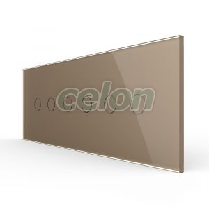 Intrerupator Dublu + Dublu + Dublu cu Touch LIVOLO cu Rama Din Sticla, Standard Italian, 6M, Prize - Intrerupatoare, Livolo, Livolo