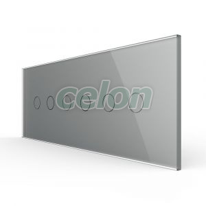 Intrerupator Dublu + Dublu + Dublu cu Touch LIVOLO cu Rama Din Sticla, Standard Italian, 6M, Prize - Intrerupatoare, Livolo, Livolo