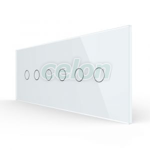 Intrerupator Dublu + Dublu + Dublu cu Touch LIVOLO cu Rama Din Sticla, Standard Italian, 6M, Prize - Intrerupatoare, Livolo, Livolo