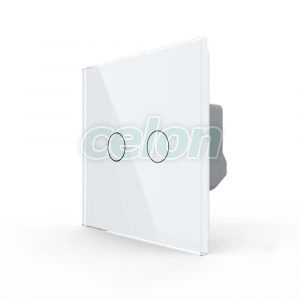 Intrerupator Dublu LIVOLO cu Touch din Sticla Securizata - Serie Noua, Prize - Intrerupatoare, Livolo, Livolo