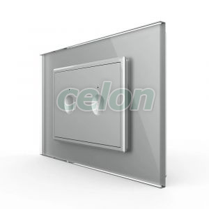Intrerupator dublu cu touch Livolo cu rama din sticla, standard Italian - Serie noua, Prize - Intrerupatoare, Livolo, Livolo