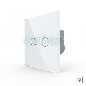 Intrerupator Dublu cu Variator LIVOLO cu Touch Din Sticla - Serie Noua, Prize - Intrerupatoare, Livolo, Livolo