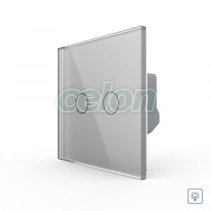 Intrerupator Dublu cu Variator LIVOLO cu Touch Din Sticla - Serie Noua, Prize - Intrerupatoare, Livolo, Livolo