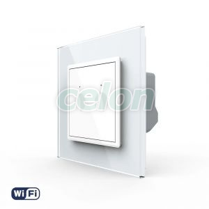 Intrerupator Dublu Wi-Fi cu Touch LIVOLO cu Rama din Sticla - Serie Noua, Prize - Intrerupatoare, Livolo, Livolo