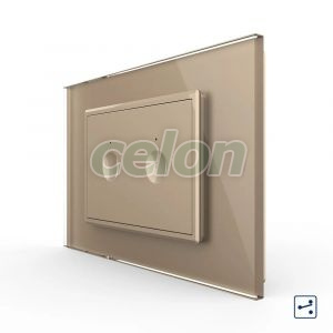 Intrerupator dublu cap scara / cap cruce cu touch Livolo cu rama din sticla, standard Italian - Serie noua, Prize - Intrerupatoare, Livolo, Livolo