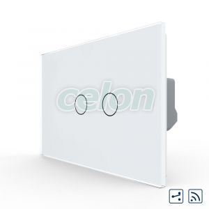 Intrerupator Dublu Cap Scara / Cruce Wireless cu Touch LIVOLO din Sticla – Standard Italian, Prize - Intrerupatoare, Livolo, Livolo