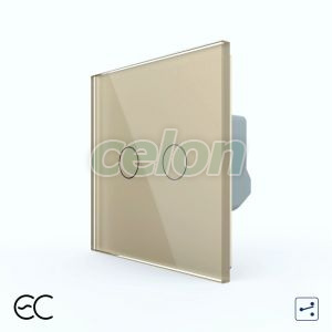 Intrerupator Dublu Cap Scara / Cruce cu Touch LIVOLO din Sticla - Protocol ZigBee EC, Prize - Intrerupatoare, Livolo, Livolo