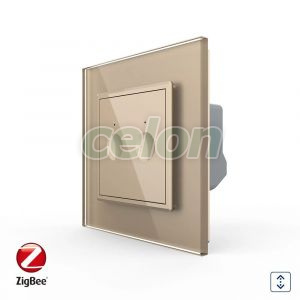 Intrerupator Draperie cu Touch LIVOLO cu Rama din Sticla, Protocol ZigBee, Prize - Intrerupatoare, Livolo, Livolo