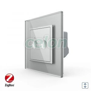 Intrerupator Draperie cu Touch LIVOLO cu Rama din Sticla, Protocol ZigBee, Prize - Intrerupatoare, Livolo, Livolo