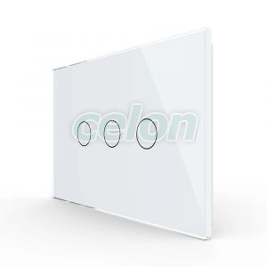 Intrerupator triplu cu touch Livolo din sticla, standard italian - Serie noua, Prize - Intrerupatoare, Livolo, Livolo