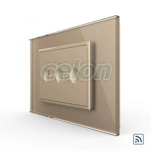 Intrerupator triplu wireless cu touch Livolo cu rama din sticla, standard Italian - Serie noua, Prize - Intrerupatoare, Livolo, Livolo