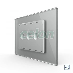 Intrerupator triplu cap scara / cap cruce cu touch Livolo cu rama din sticla, standard Italian - Serie noua, Prize - Intrerupatoare, Livolo, Livolo