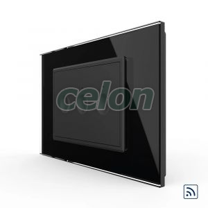 Intrerupator triplu wireless cu touch Livolo cu rama din sticla, standard Italian - Serie noua, Prize - Intrerupatoare, Livolo, Livolo