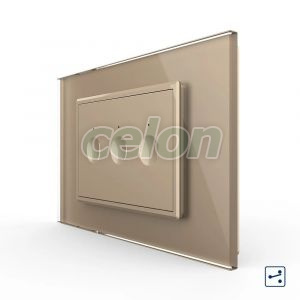 Intrerupator triplu cap scara / cap cruce cu touch Livolo cu rama din sticla, standard Italian - Serie noua, Prize - Intrerupatoare, Livolo, Livolo