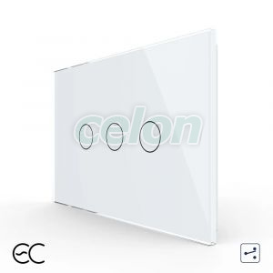 Intrerupator Triplu Cap Scara / Cruce cu Touch LIVOLO din Sticla, Standard Italian - protocol ZigBee EC, Prize - Intrerupatoare, Livolo, Livolo