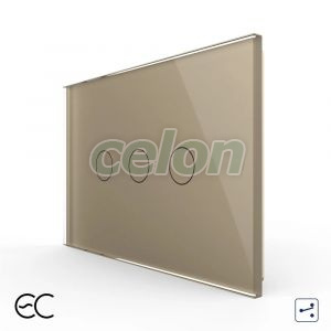 Intrerupator Triplu Cap Scara / Cruce cu Touch LIVOLO din Sticla, Standard Italian - protocol ZigBee EC, Prize - Intrerupatoare, Livolo, Livolo