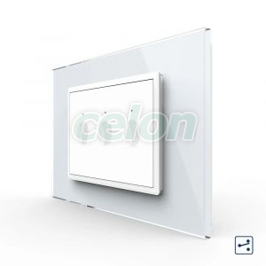 Intrerupator triplu cap scara / cap cruce cu touch Livolo cu rama din sticla, standard Italian - Serie noua, Prize - Intrerupatoare, Livolo, Livolo