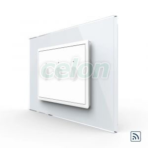 Intrerupator triplu wireless cu touch Livolo cu rama din sticla, standard Italian - Serie noua, Prize - Intrerupatoare, Livolo, Livolo
