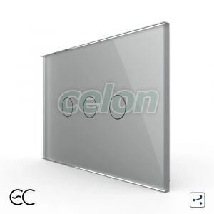 Intrerupator Triplu Cap Scara / Cruce cu Touch LIVOLO din Sticla, Standard Italian - protocol ZigBee EC, Prize - Intrerupatoare, Livolo, Livolo