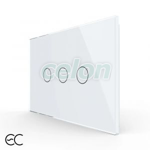 Intrerupator triplu cu touch Livolo din sticla, standard Italian, protocol ZigBee EC - Serie noua, Prize - Intrerupatoare, Livolo, Livolo