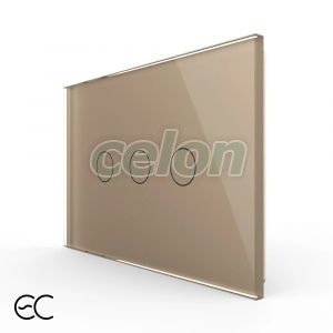 Intrerupator triplu cu touch Livolo din sticla, standard Italian, protocol ZigBee EC - Serie noua, Prize - Intrerupatoare, Livolo, Livolo