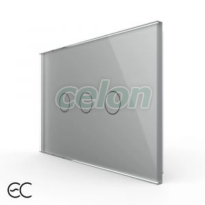 Intrerupator triplu cu touch Livolo din sticla, standard Italian, protocol ZigBee EC - Serie noua, Prize - Intrerupatoare, Livolo, Livolo