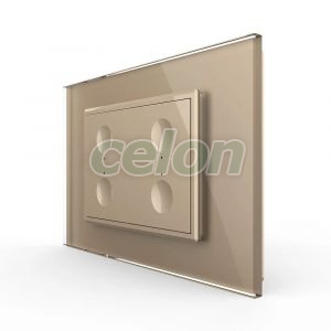 Intrerupator cvadruplu cu touch Livolo cu rama din sticla, standard Italian - Serie noua, Prize - Intrerupatoare, Livolo, Livolo