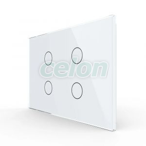 Intrerupator cvadruplu cu touch Livolo din sticla - standard italian, Prize - Intrerupatoare, Livolo, Livolo