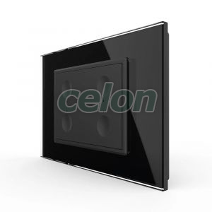 Intrerupator cvadruplu cu touch Livolo cu rama din sticla, standard Italian - Serie noua, Prize - Intrerupatoare, Livolo, Livolo