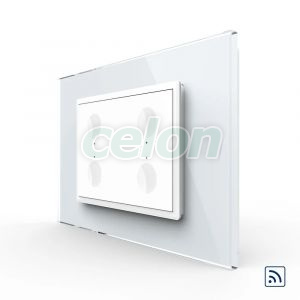 Intrerupator cvadruplu wireless cu touch Livolo cu rama din sticla, standard Italian - Serie noua, Prize - Intrerupatoare, Livolo, Livolo