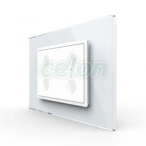 Intrerupator cvadruplu cu touch Livolo cu rama din sticla, standard Italian - Serie noua, Prize - Intrerupatoare, Livolo, Livolo