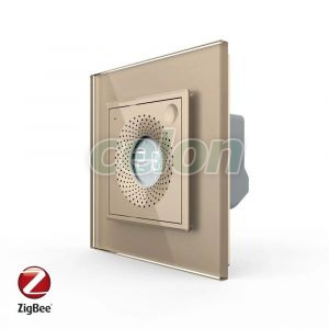 Senzor de Temperatura si Umiditate Livolo cu Rama din Sticla, Protocol Zigbee, Prize - Intrerupatoare, Livolo, Livolo