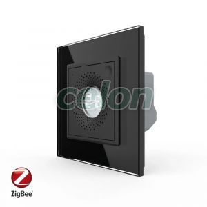 Senzor de Temperatura si Umiditate Livolo cu Rama din Sticla, Protocol Zigbee, Prize - Intrerupatoare, Livolo, Livolo