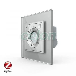 Senzor de Temperatura si Umiditate Livolo cu Rama din Sticla, Protocol Zigbee, Prize - Intrerupatoare, Livolo, Livolo