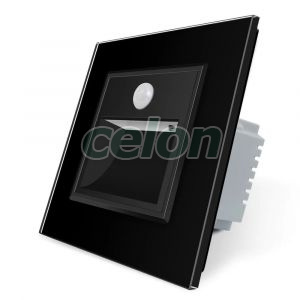 Lampa de veghe LED Livolo cu rama din sticla, Senzor miscare incorporat, Prize - Intrerupatoare, Livolo, Livolo