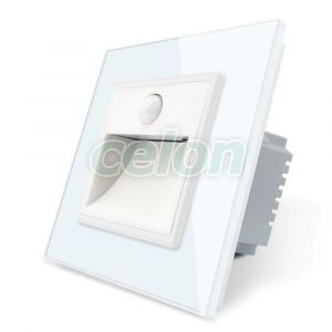 Lampa de veghe LED Livolo cu rama din sticla, Senzor miscare incorporat, Prize - Intrerupatoare, Livolo, Livolo