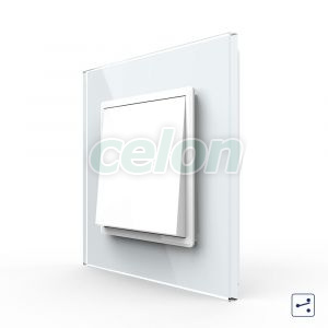 Intrerupator Simplu Mecanic si Cap Scara , 2 Module LIVOLO cu Rama din Sticla - Serie Noua, Prize - Intrerupatoare, Livolo, Livolo