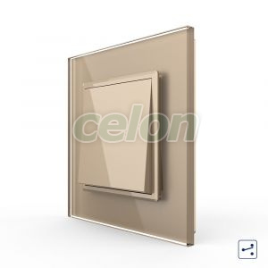 Intrerupator Simplu Mecanic Cap Cruce, 2 Module LIVOLO cu Rama din Sticla - Serie Noua, Prize - Intrerupatoare, Livolo, Livolo