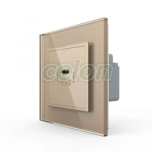 Priza USB Tip C Livolo cu Rama din Sticla, Prize - Intrerupatoare, Livolo, Livolo