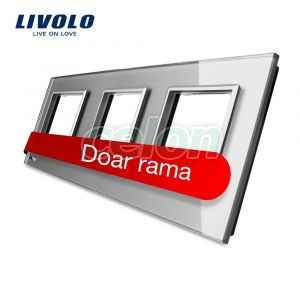 Rama priza tripla Livolo din sticla, Prize - Intrerupatoare, Livolo, Livolo