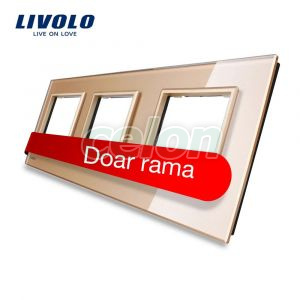 Rama priza tripla Livolo din sticla, Prize - Intrerupatoare, Livolo, Livolo
