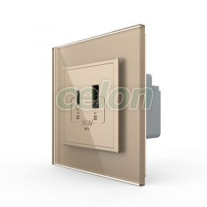 Priza USB-A + USB-C cu Rama Din Sticla LIVOLO - Serie Noua, Prize - Intrerupatoare, Livolo, Livolo