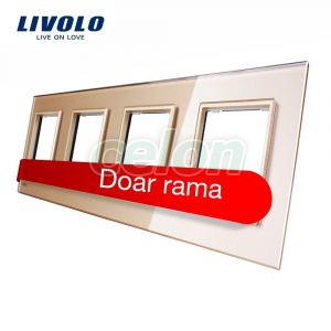 Rama priza cvadrupla Livolo din sticla, Prize - Intrerupatoare, Livolo, Livolo