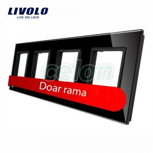 Rama priza cvadrupla Livolo din sticla, Prize - Intrerupatoare, Livolo, Livolo