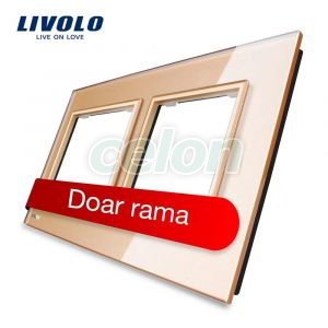 Rama priza dubla Livolo din sticla, Prize - Intrerupatoare, Livolo, Livolo